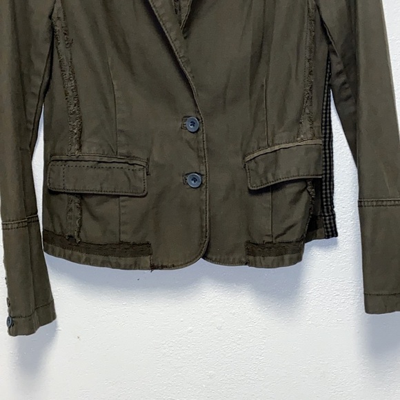 Hei Hei by Anthropologie Olive Green Denim Utility Button Front Jacket 3050 - Picture 3 of 10